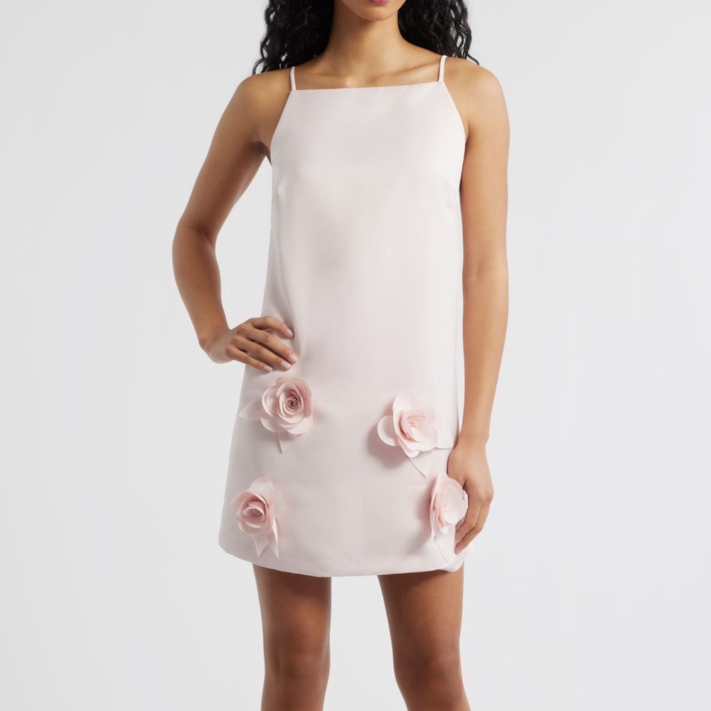 Lucy Paris Dakota Floral Appliqué Cocktail Dress Pink Size Medium M NWOT
